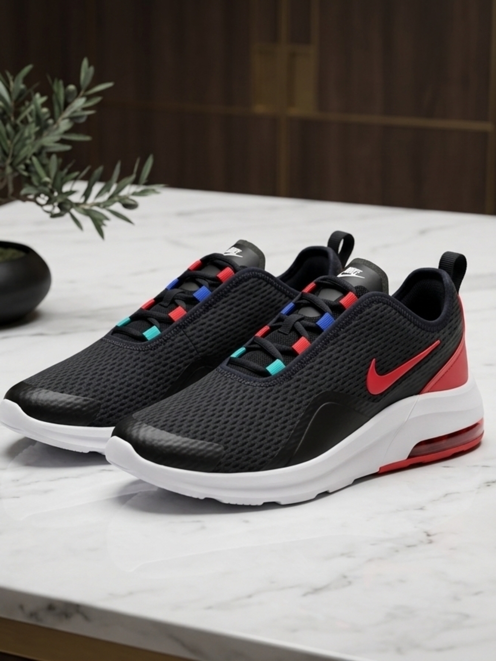 Nike Air Max Slip-On Sneakers - Black with Red Accents